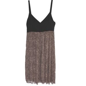 Biyaycda Leopard Print Midi Dress Womens 8 V-NeckY2K Indie Sleeze‎  Wild Party